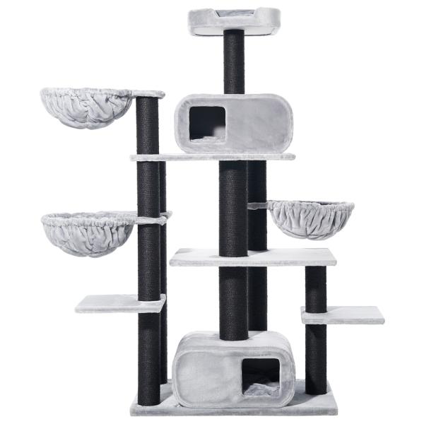 Katzen-Kratzbaum Todor [201 cm] von Nobby - mit vielen Liegeflächen - grau